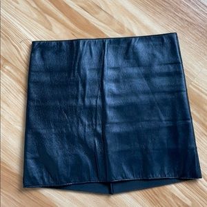 Black leather bandage skirt